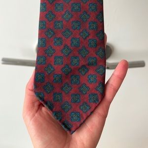 Fumagalli Milano Burgundy Printed Pure Silk Handmade Tie